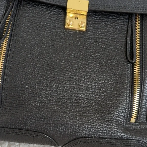 3.1 Phillip Lim Pashli Genuine Black Genuine Leather Backpack Bag - Picture 3 of 14